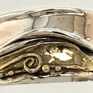 14KY & Sterling Silver Designer Ring    Sz 7